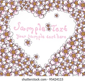 Heart frame made of blooms