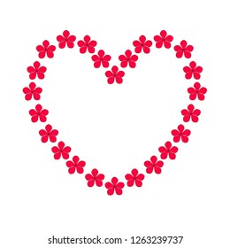 heart frame made from flowers design icon