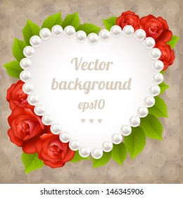 Heart frame made from pearls