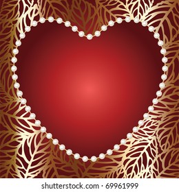 Heart frame with perls