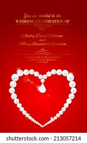 Heart frame with perls. Vector illustration.