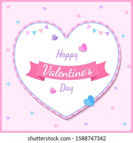 Heart frame and pink background design for Valentine's day