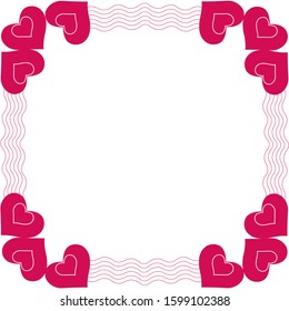 Heart Frame with space for Text. Design for Valentine's Day or Weddings and Mother's Day. 