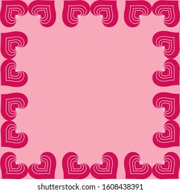 Heart Frame with space for Text. Design for Valentine's Day or Weddings and Mother's Day. 