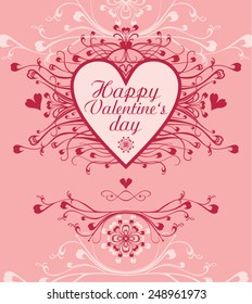 Heart frame in style Art Nouveau.