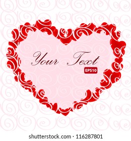 Heart frame. Valentine card. Vector illustration