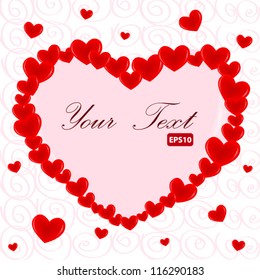 Heart frame. Valentine card. Vector illustration