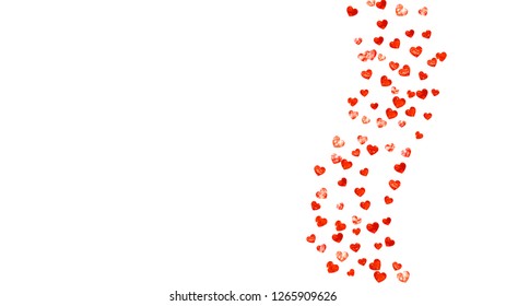 Heart frame for Valentines day with red glitter. February 14th day. Vector confetti for heart frame template. Grunge hand drawn texture. Love theme for flyer, special business offer, promo.