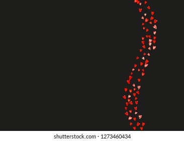Heart frame for Valentines day with red glitter. February 14th day. Vector confetti for heart frame template. Grunge hand drawn texture. Love theme for voucher, special business ad, banner.