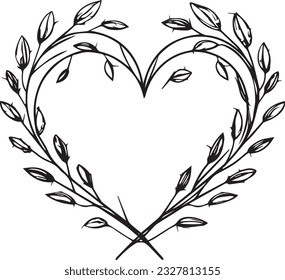 Heart Frame vector leaf images