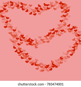 Heart frame which consists of isolated elements. Modern style with ethnic elements in heart frame. Can be used as print, wallpaper, cards, valentine cards, logo, background and etc.