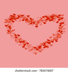 Heart frame which consists of isolated elements. Modern style with ethnic elements in heart frame. Can be used as print, wallpaper, cards, valentine cards, logo, background and etc.