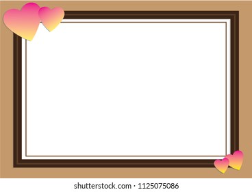 heart frame wood background
