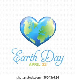 Heart Frame in World Map, Earth Day Concept, April 22 