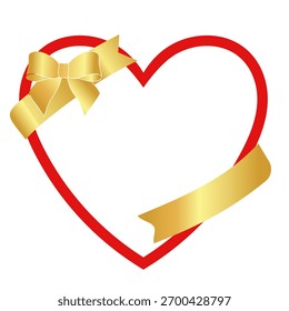 Heart frame with wrapping ribbon
