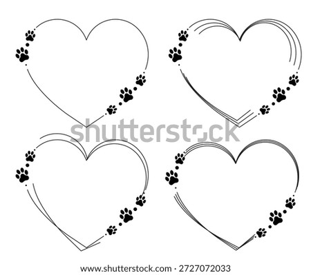Heart Frames Adorned with Paw Prints