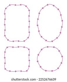 Heart frames set. St. Valentine's Day design. Vector illustration.