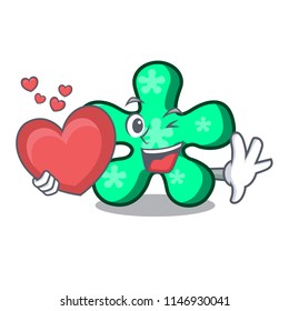 With heart free form mascot cartoon