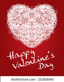 heart free hand style background for valentine