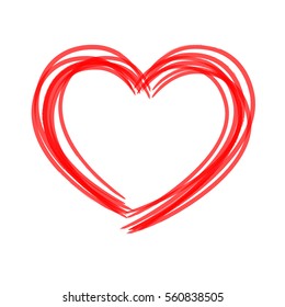 Heart Freehand Lines Concept Vector Illustration