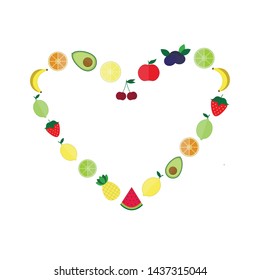 Heart of fruit. Vegetarian heart.