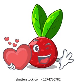 With heart fruit yangmei in the cartoon fridge