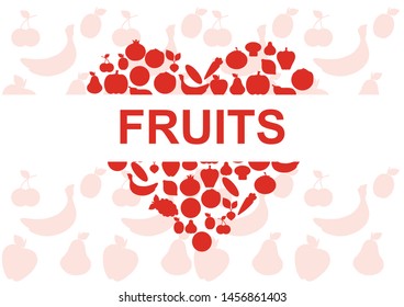 heart with fruits and vegetables