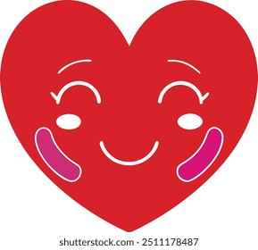 Heart funny cartoon character different pose. Happy valentine's day concept.