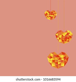 Heart futuristic background is colored triangular illustration. Stylish and beautiful heart futuristic background. Can be used as poster, border, background, wallpaper, card, cover, template