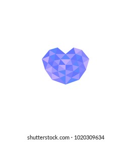 Heart futuristic blue is colored triangular illustration of love vector. Stylish and beautiful heart futuristic blue. Can be used as poster, border, background, card, cover, wallpaper, template