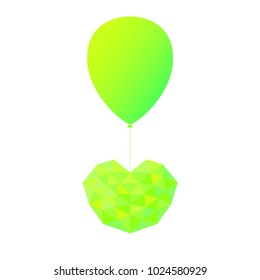 Heart futuristic bright is colored triangular illustration of love vector. Stylish and beautiful heart futuristic bright. Can be used as poster, border, background, card, cover, wallpaper, template