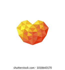Heart futuristic colored is colored triangular illustration of love vector. Stylish and beautiful heart futuristic colored. Can be used as poster, border, background, card, cover, wallpaper, template