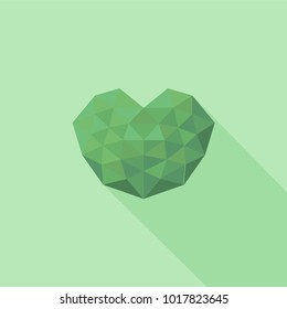 Heart futuristic icon is colored triangular illustration of love vector. Stylish and beautiful heart futuristic icon. Can be used as poster, border, background, wallpaper, card, cover, template