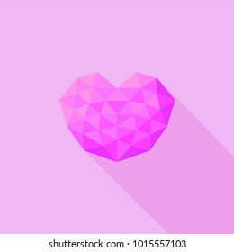 Heart futuristic isolated is colored triangular illustration of love vector. Stylish & beautiful heart futuristic isolated. Can be used as poster, border, background, wallpaper, card, cover, template