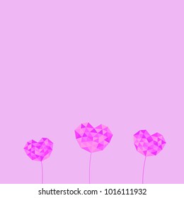 Heart futuristic isolated is colored triangular illustration of love vector. Stylish & beautiful heart futuristic isolated. Can be used as poster, border, background, wallpaper, card, cover, template