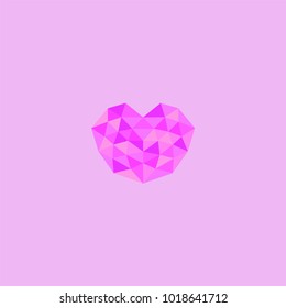 Heart futuristic isolated is colored triangular illustration of love vector. Stylish & beautiful heart futuristic isolated. Can be used as poster, border, background, wallpaper, card, cover, template