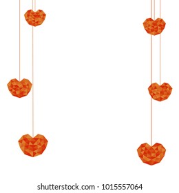 Heart futuristic orange is colored triangular illustration of love vector. Stylish and beautiful heart futuristic orange. Can be used as poster, border, background, card, cover, wallpaper, template