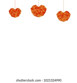El naranja futurista del corazón es una ilustración triangular de color del vector del amor. Elegante y hermoso corazón naranja futurista. Puede utilizarse como póster, borde, fondo, tarjeta, portada, papel tapiz, plantilla