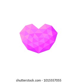 Heart futuristic pink is colored triangular illustration of love vector. Stylish and beautiful heart futuristic pink. Can be used as poster, border, background, card, cover, wallpaper, template