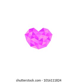 Heart futuristic pink is colored triangular illustration of love vector. Stylish and beautiful heart futuristic pink. Can be used as poster, border, background, card, cover, wallpaper, template
