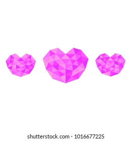 Heart futuristic pink is colored triangular illustration of love vector. Stylish and beautiful heart futuristic pink. Can be used as poster, border, background, card, cover, wallpaper, template