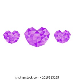 Heart futuristic purple is colored triangular illustration of love vector. Stylish and beautiful heart futuristic purple. Can be used as poster, border, background, card, cover, wallpaper, template