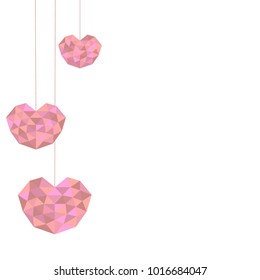 La rosa futurista del corazón es una ilustración triangular de color del vector del amor. Elegante y hermosa rosa futurista del corazón. Puede utilizarse como póster, borde, fondo, tarjeta, portada, papel tapiz, plantilla