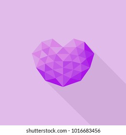 Heart futuristic template is colored triangular illustration of love vector. Stylish & beautiful heart futuristic template. Can be used as poster, border, background, wallpaper, card, cover, template