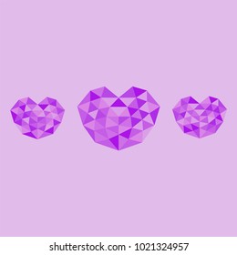 Heart futuristic template is colored triangular illustration of love vector. Stylish & beautiful heart futuristic template. Can be used as poster, border, background, wallpaper, card, cover, template