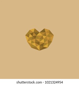 Heart futuristic wallpaper is colored triangular illustration of love vector. Stylish & beautiful heart futuristic wallpaper. Can be used as poster, border, background, card, cover, template