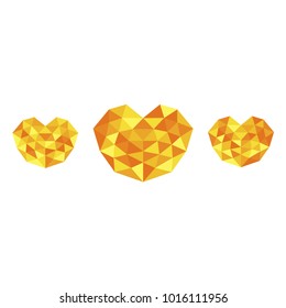 Heart futuristic yellow is colored triangular illustration of love vector. Stylish and beautiful heart futuristic yellow. Can be used as poster, border, background, card, cover, wallpaper, template