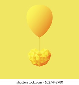 Heart futuristic yellow is colored triangular illustration of love vector. Stylish and beautiful heart futuristic yellow. Can be used as poster, border, background, card, cover, wallpaper, template