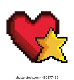 heart game pixel figure