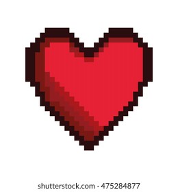 Red Heart Pixel Art Style Illustration Stock Illustration 601342676